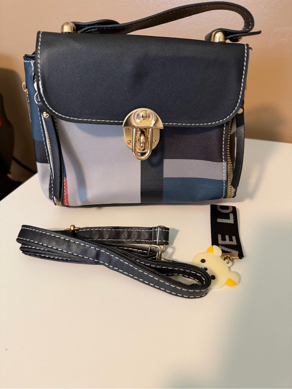 Stylish Black & Multicolor Mini Crossbody Bag